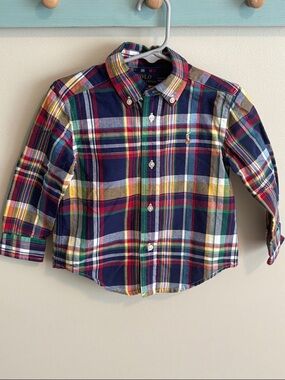 Polo by Ralph Lauren Boys Multi-Color Plaid Button-Down Shirt size 2T